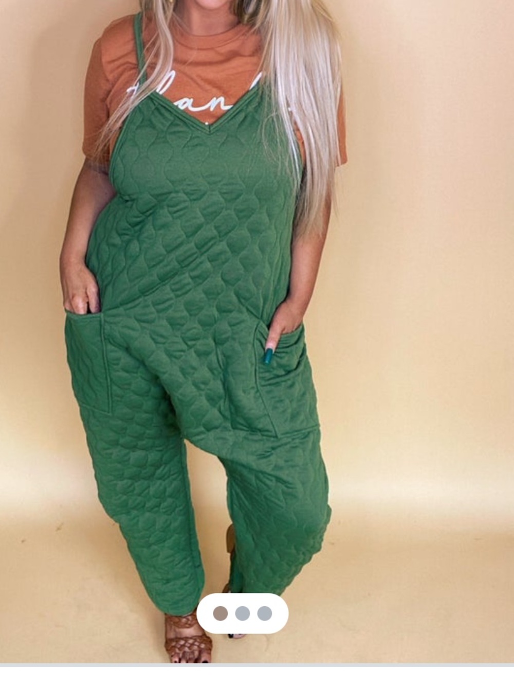 Quilted Olive Overalls